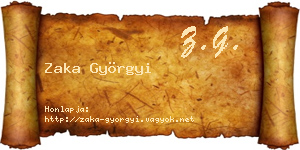 Zaka Györgyi névjegykártya