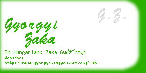gyorgyi zaka business card